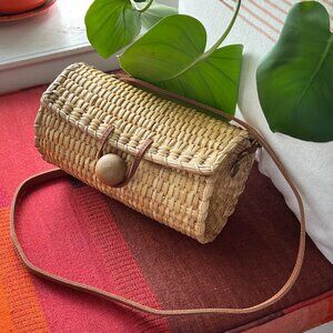 Clare V Raffia Cylinder bag